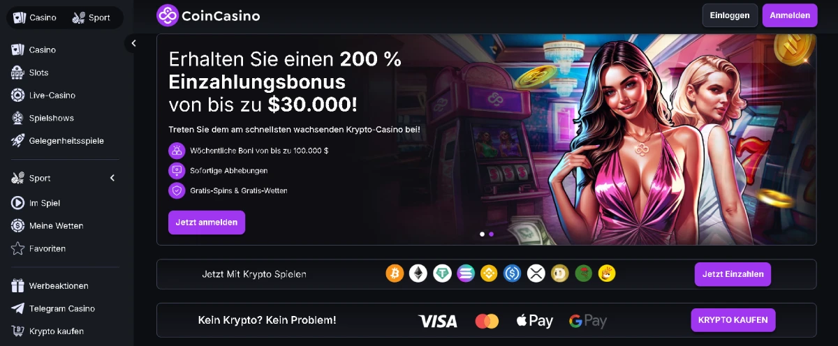 CoinCasino – Krypto-Power & Highroller-Bonus