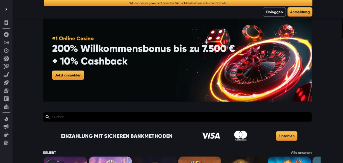 Instant Casino – Ultraschnelle Auszahlungen & starker Krypto-Fokus